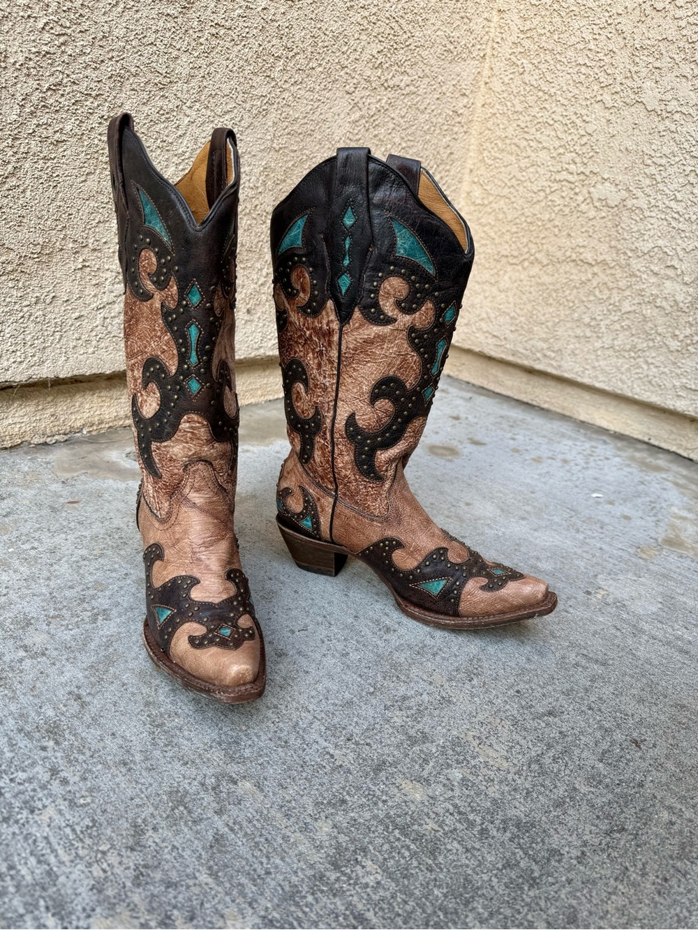 Corral Women’s  "El Paso" Leather Snip-Toe Western boots Cowgirl Brown Size 7.5 - Picture 6 of 10